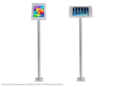 TabLines TBS002S Tablet Bodenständer zum Festschrauben, silber