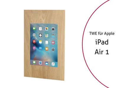 TabLines TWE037O Tablet Wandeinbau für Apple iPad Air 1, Eiche