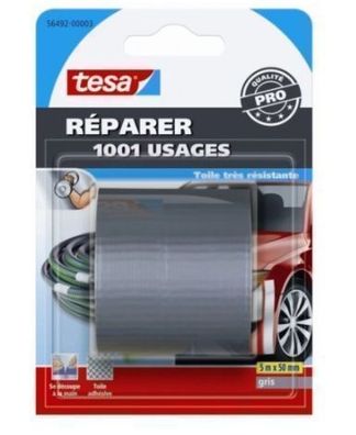 Tesa Reparaturband Grau 5m x 50mm, 1 Stueck (Deutsches Produkt)