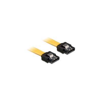 DELOCK SATA-Kabel SATA III -> SATA St/St 0.70m gelb Clips