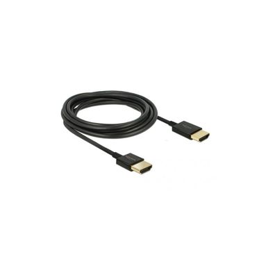 DELOCK HDMi-Kabel HighSpeed Ethernet A->A 4K 3D 0,25m schw