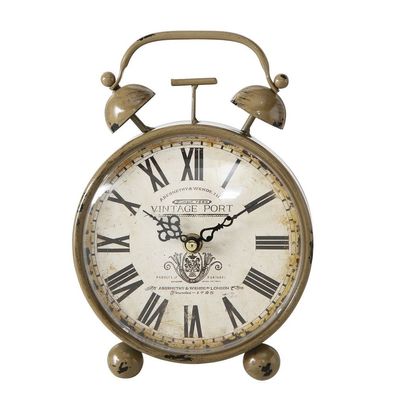 Tischuhr Orleans Material Metall Hellbraun H 13cm