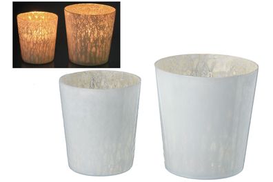 Windlicht Teelicht Kerze Gartendeko Glas Glaswindlicht Tischdeko H 13 cm-15 cm
