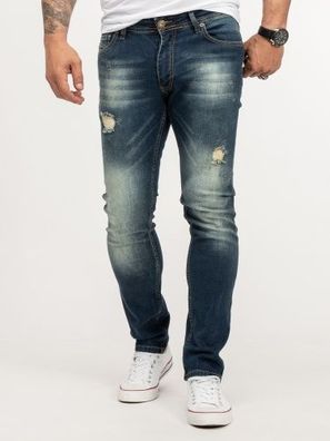 Herren Jeans Stretch Slim Rock Creek Herren Hosen Jeanshosen Dunkelblau RC-2435