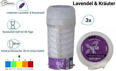 Blanc Aromaöl Duftkartusche, 3 Kartuschen je SET, reines Duftöl für 60 Tage anhaltend