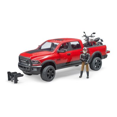 bruder RAM 2500 Power Wagon mit Ducati Desert Sled und Fahrer