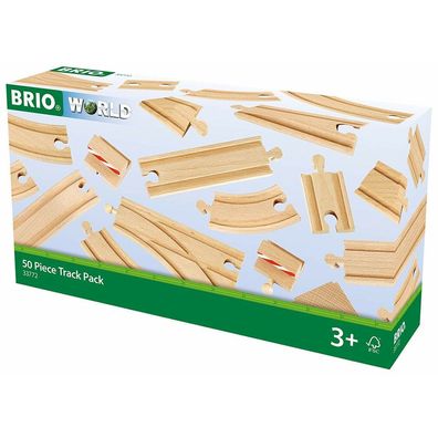 BRIO World XXL Großes Schienensortiment, Bahn (holz, 50 Teile)