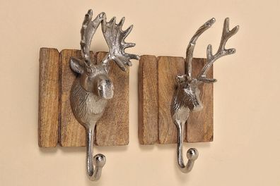 Garderobenhaken Alfons Hirsch Kopf H 22 cm 2er Set