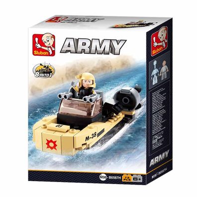 Sluban M38-B0587H Baukasten Armee Sturmboot 8-in-1 Assault Boat Bundeswehr Army