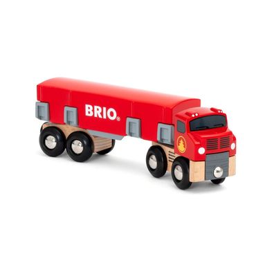 BRIO Holztransporter mit Magnetladung, Spielfahrzeug (rot)