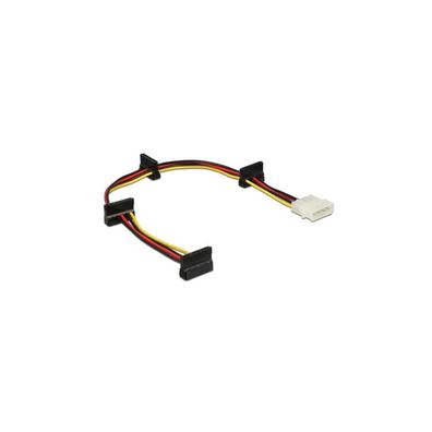 Delock DELOCK Stromkabel Molex 4Pin -> 4x SATA 15 Pin St/Bu 0.40m