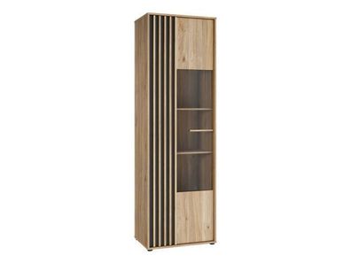 Vitrine L ARANK AXKV821L-M635 1 türiger Vitrinneschrank - Wildeiche/ Schwarz