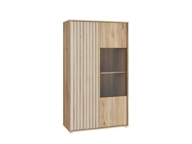 Vitrine L ARANK AXKV621L-M802 2 türiger Vitrinenschrank - Wildeiche/ Sandbeige