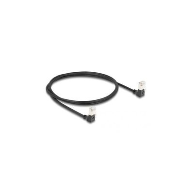 Delock DELOCK RJ45 Netzwerkkabel Cat.6A S/FTP Slim 90° nten 1m schw