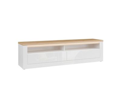 Fernsehschrank Duraoak DUKT122B-Q356 Tv - Lowboard 181 cm mit Led - Weiß Hochglanz