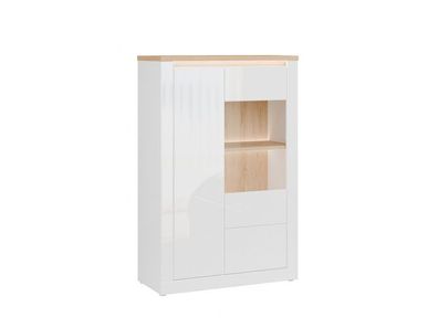 Vitrine Duraoak DUKV522LB-Q356 Vitrinenschrank mit Led - Weiß Hochglanz