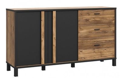 Kommode Hayato HYTK231L Sideboard Schubladenschrank 2 Türen 3 Schubladen