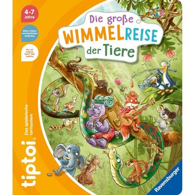 Ravensburger tiptoi Die große Wimmelreise der Tiere, Lernbuch