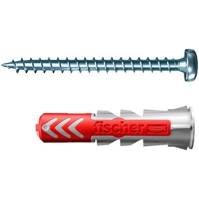 fischer Dübel Duopower 6x30 S PH TX (hellgrau/rot, 200 Stück, mit Schraube)