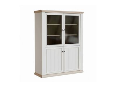 Vitrinenschrank Pontypool PNTV512-Q214 Vitrine - Weiß/Riva Eiche