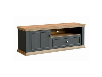 Tv Lowboard Pontypool PNTT121L-Q243 Fernsehschrank - Mauvella Eiche/Wolfram Grau