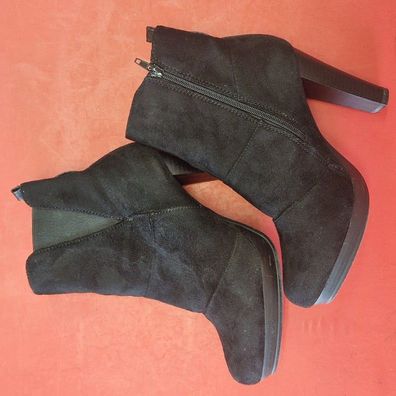 Schuhe Damen Elegant, Stiefeletten mit Absatz Halbstiefel High Heels Mode Gr.39