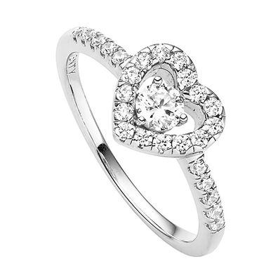 Viventy Schmuck Damenring Silber 925 Zirkonia Antragsring Herz 786891