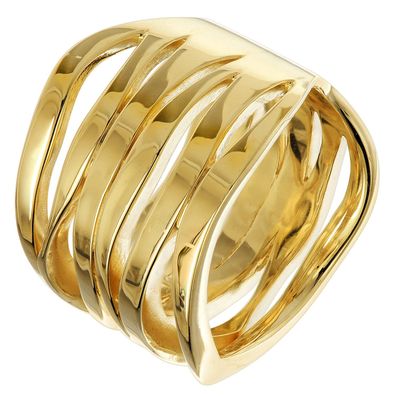 trendor Schmuck Damenring 925 Sterling-Silber Vergoldet Designer-Ring 21907