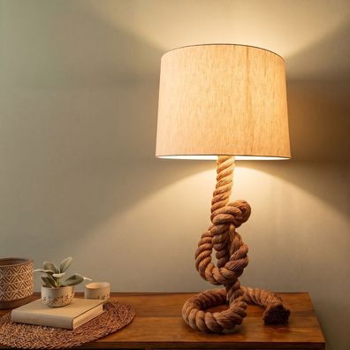 cagü: XL DESIGN Maritim Tischlampe Tischleuchte (SCHIFFSTAU] Handgefertigt 85cm