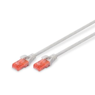 Digitus Patchkabel Cat6 U/UTP 2xRJ45 5.0m grau Hebelschutz Polybeutel