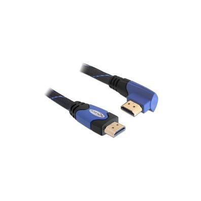 DELOCK HDMI Kabel Ethernet A -> A St/St 2.00m 90° links 4K