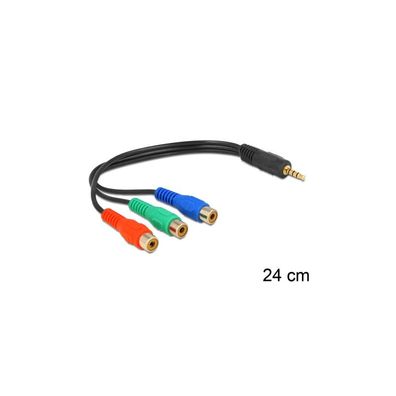 DELOCK Videokabel 1x 3,5mm Klinke -> 3x Cinch St/Bu 0