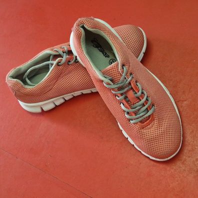 Sneaker Sport Schnürband Schuhe elegant bunt Mesh und Textilfutter Gr.41