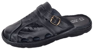 Sandalen - Pantolette - Hausschuhe - Flops GR. 44 Echt Rind Leder * Schwarz* -13