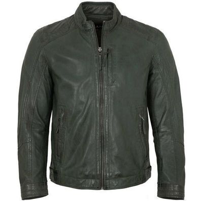 Jilani - Herren Lederjacke Lammnappa dunkelgrün