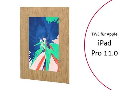 TabLines TWE069O Tablet Wandeinbau für Apple iPad Pro 11, Eiche