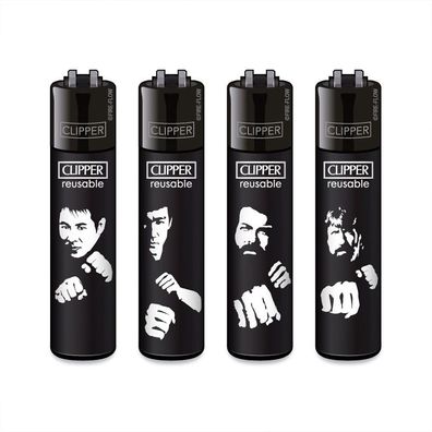 Clipper Reibradfeuerzeuge FFX Action Heroes, 4 Stück