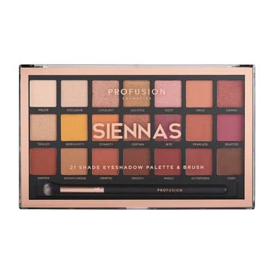 Profusion Lidschatten-Palette 21 Lidschatten-Palette mit Pinsel Siennas