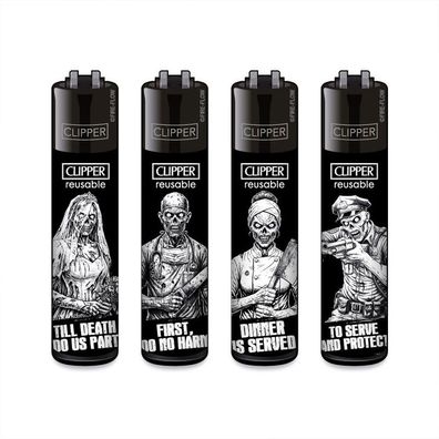 Clipper Reibradfeuerzeuge FFX Dead Society, 4 Stück