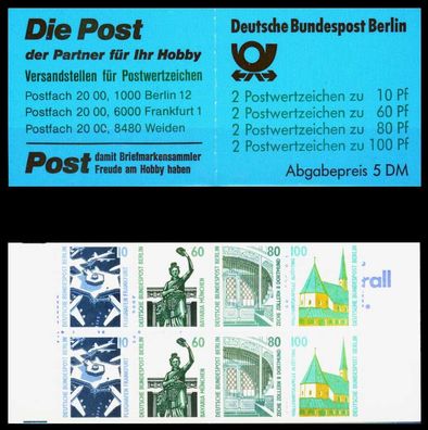 BERLIN Markenheftchen Nr MH 15oZ postfrisch S393A72