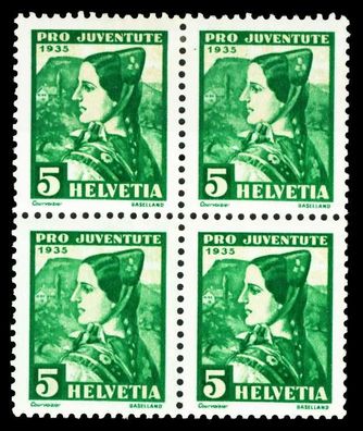 Schweiz PRO Juventute Nr 287 postfrisch ungebraucht Viererblock X54BC3E