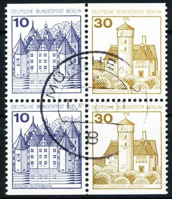 BERLIN Zusammendruck Nr W65 + W66 zentrisch gestempelt Viererb X61E7A2