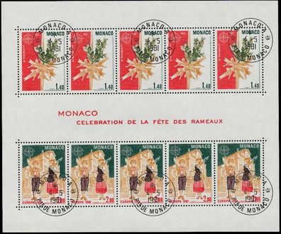 MONACO Block 17 zentrisch gestempelt X742EE6