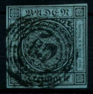 BADEN Ausgaben VON 1851 - 1858 Nr 8 zentrisch gestempelt X7449EE