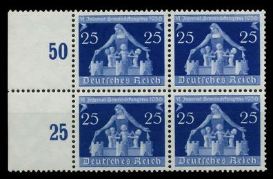 3. REICH 1936 Nr 620 postfrisch Viererblock SRA X77D442