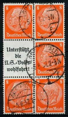 D-REICH Zusammendruck Nr S134 gestempelt 6er-BLOCK X7A40DA