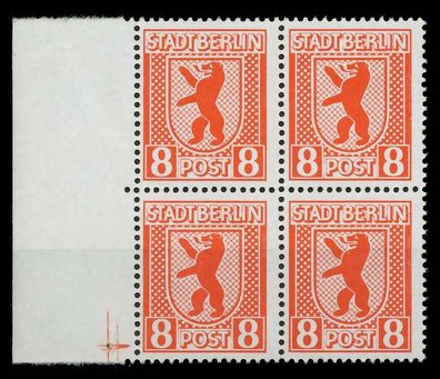 SBZ BERL. Brandenb. Nr 3Aux postfrisch Viererblock SRA X80F466