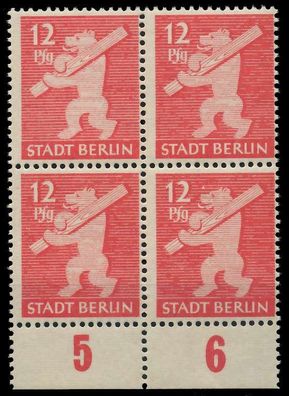 SBZ BERL. Brandenb. Nr 5AAwbz postfrisch Viererblock UR X8101DA