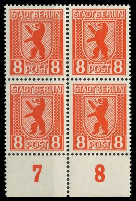 SBZ BERL. Brandenb. Nr 3Avx postfrisch Viererblock URA X81023E