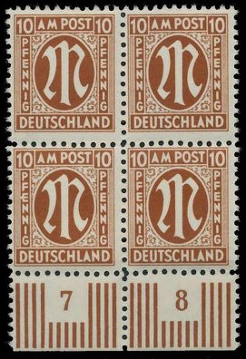 BIZONE AM-POST Nr 22Az postfrisch Viererblock URA X81E3C2